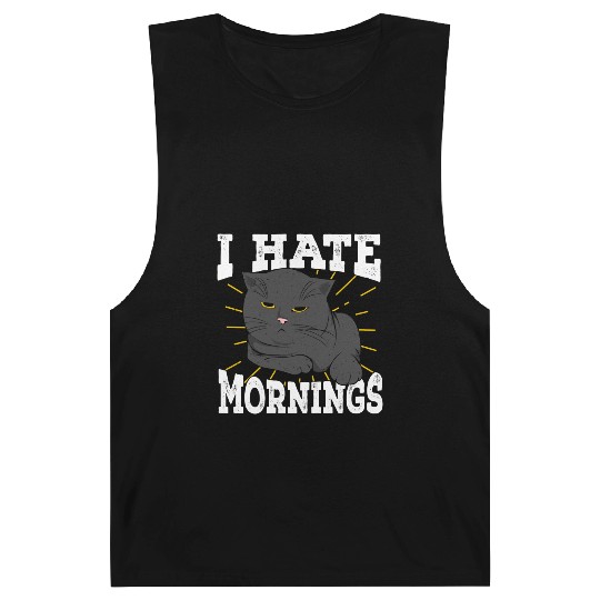 I Hate Mornings Cat Long Sleeper Gift Barnard Tanks
