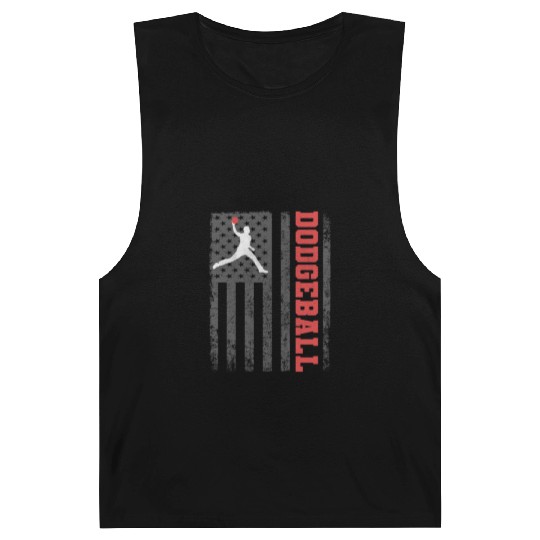 American Flag Dodgeball Player Coach Team Sports Barnard Tanks