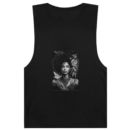 Black-and-White Afrocentric Art Barnard Tanks