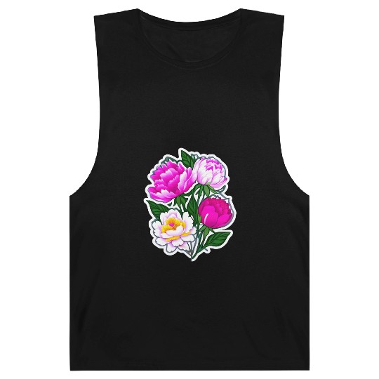 Peony Flower Art Barnard Tanks