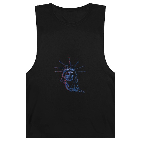 Statue Of Liberty 4th Of July American US Flag Barnard Tanks