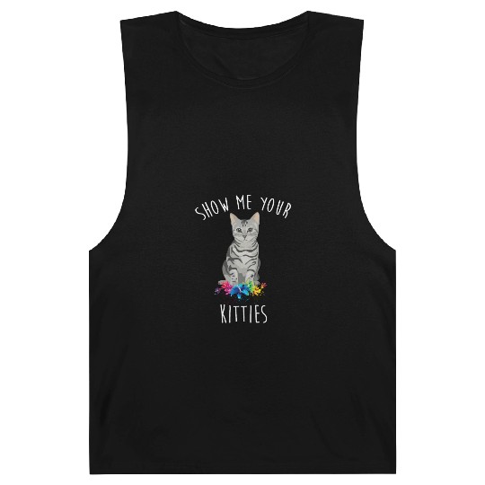 Show Me Your Kitties Flower Cat Lovers Mothers Day Barnard Tanks