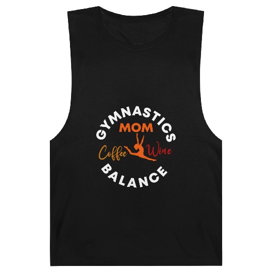 Gymnastics Mom Coffee Wine Balance fitness, gym Barnard Tanks