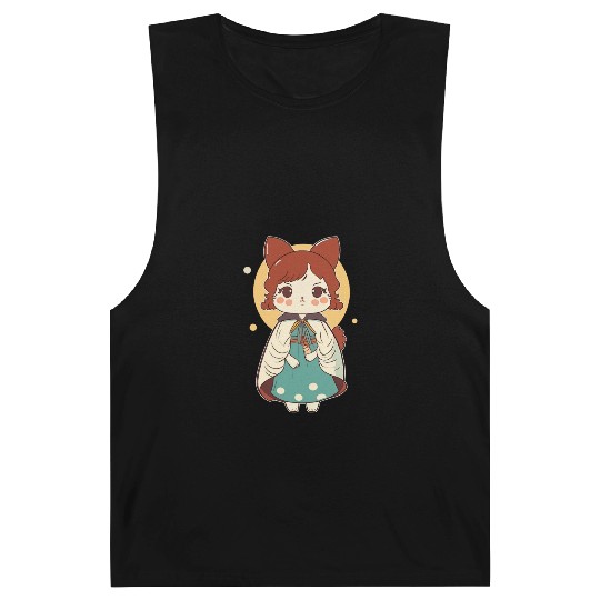 Cat Art Japanese Cat Girl Barnard Tanks