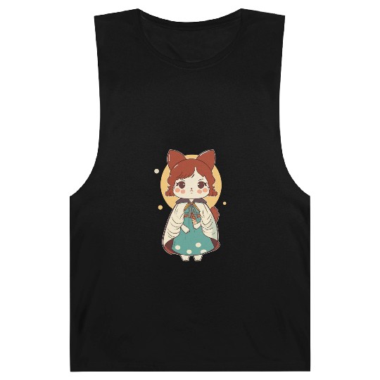 Cat Art Japanese Cat Girl Barnard Tanks