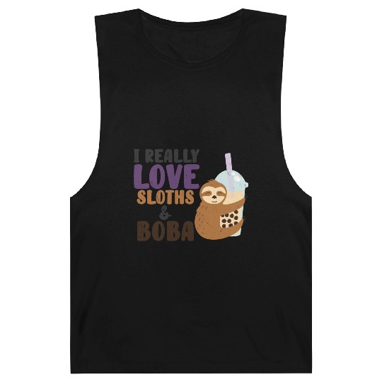 Cute Lazy Sloth Boba Tea Sweet Bubble Tea Barnard Tanks