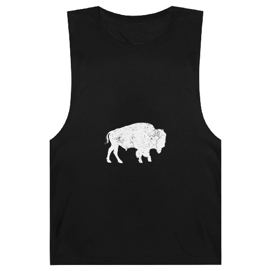 Distressed Buffalo Retro Bison Animal Lover idea M Barnard Tanks