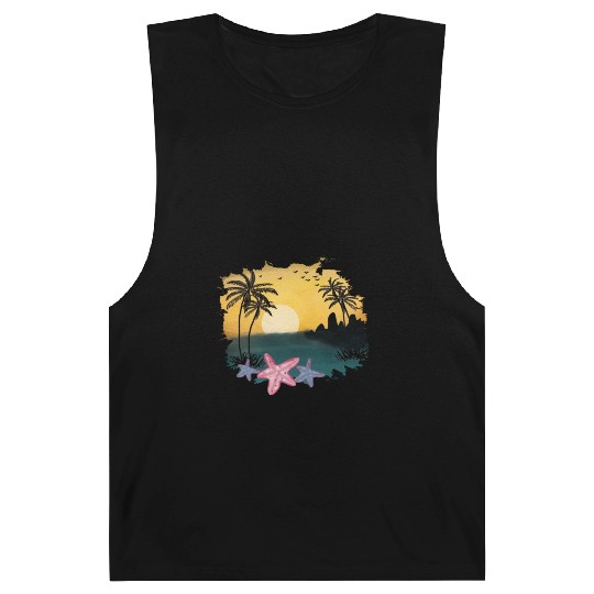 Beach Sunset Watercolor Design Sublimation Art 5 Barnard Tanks