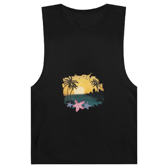 Beach Sunset Watercolor Design Sublimation Art 5 Barnard Tanks