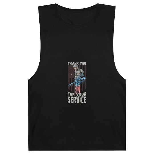 Thank You For Your Service Veteran US Flag Veteran Barnard Tanks