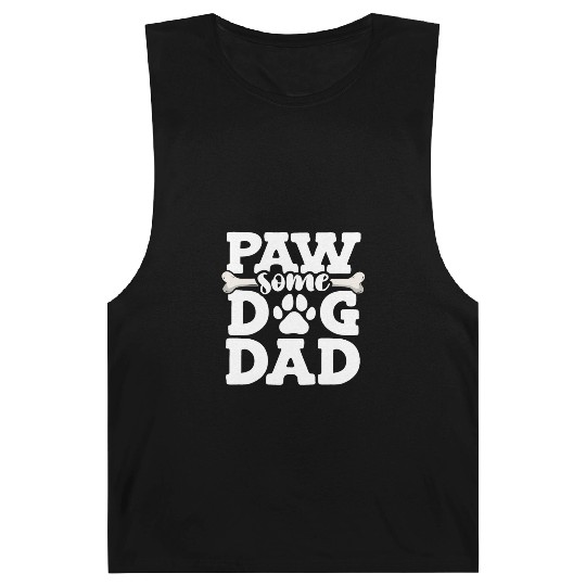 Paw Some Dog Dad Doggy Bone Daddy Animal Lover Dog Barnard Tanks