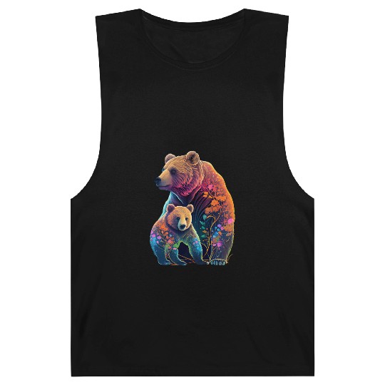 Mother Bear and Cub Sublimation Graphic Wild Life Barnard Tanks
