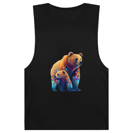 Mother Bear and Cub Sublimation Graphic Wild 2 Barnard Tanks