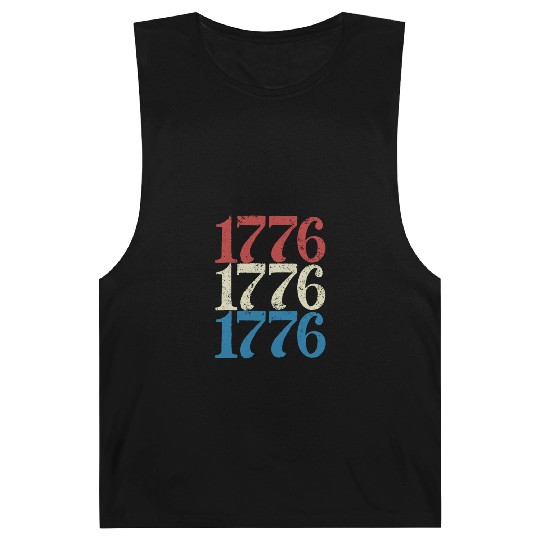 1776 4th Of July Usa Flag Red Barnard Tanks