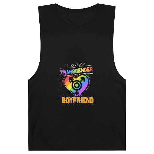 I Love My Transgender Boyfriend Gay Pride LGBT Barnard Tanks