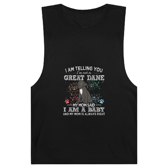 Black Great Dane Mom Puppy Baby Dog Mothers Day Barnard Tanks