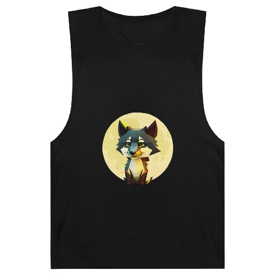 Wolf howling at the moon graphic Barnard Tanks