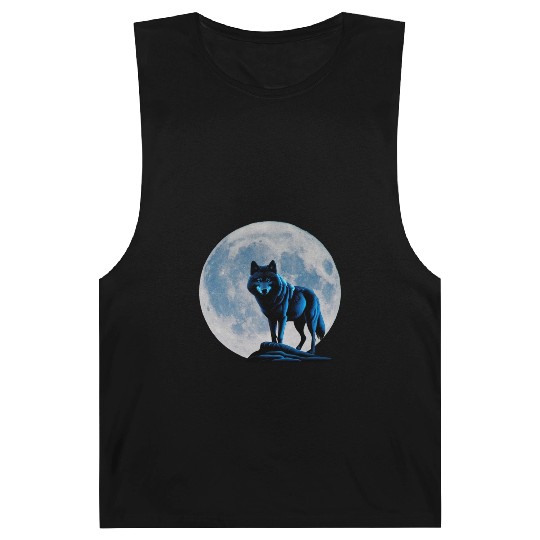 Wolf howling at the moon graphic Barnard Tanks