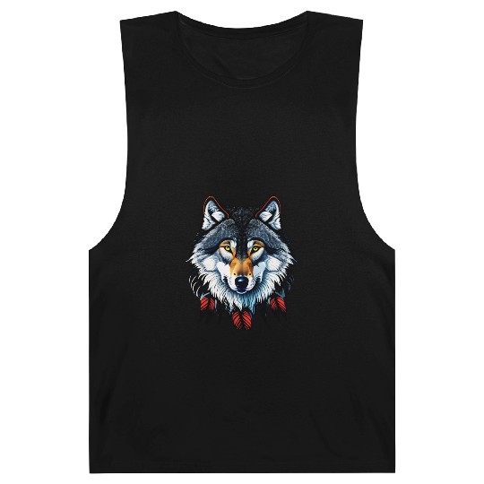 Wolf howling at the moon graphic Barnard Tanks
