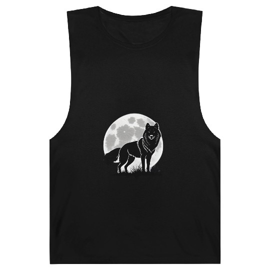 Wolf howling at the moon graphic Barnard Tanks