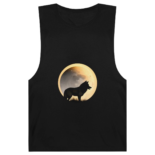 Wolf howling at the moon graphic Barnard Tanks