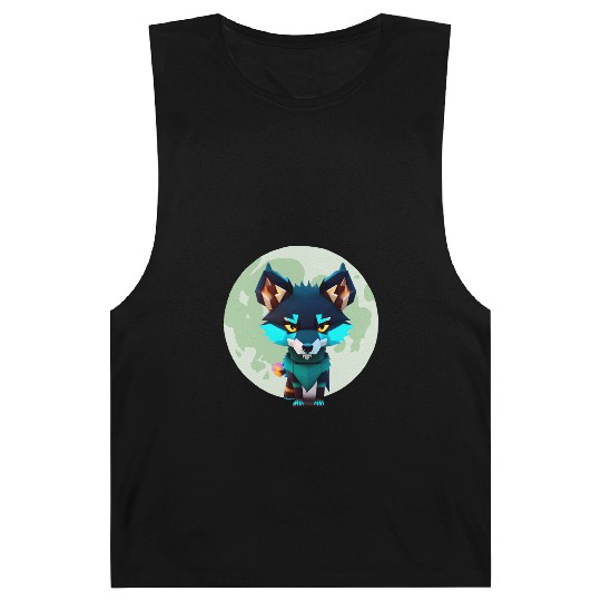 Cute Wolf Moon Graphic Barnard Tanks