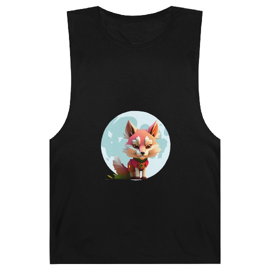 Wolf howling at the moon graphic Barnard Tanks