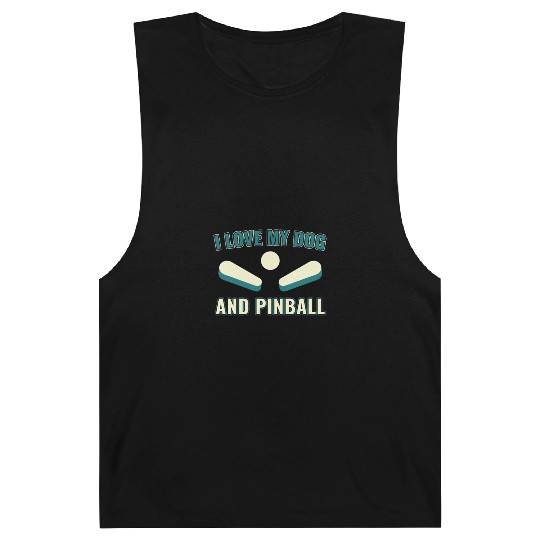 I Love my Dog and Pinball Machines Arcade Funny Barnard Tanks