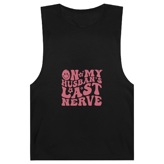 On My Husband's Last Nerve | Funny Wavy Groovy Barnard Tanks