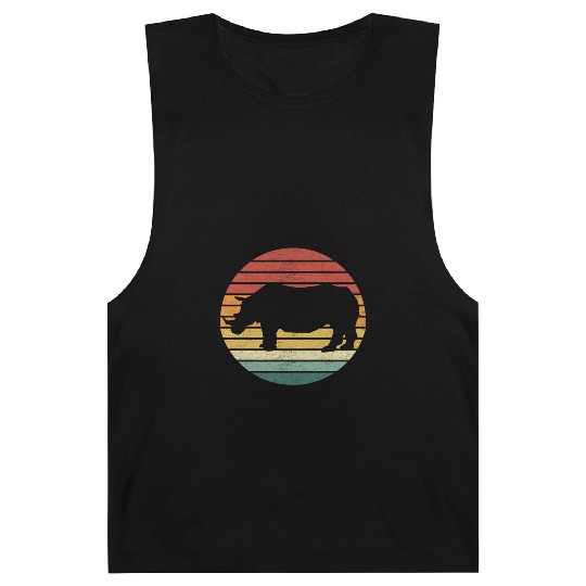Rhino Lover - Vintage Sunset Rhinoceros Barnard Tanks