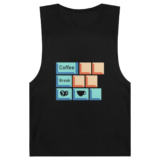 Coffee Break Keyboard Key Caffeine Lover Relatable Barnard Tanks