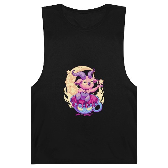 Pastel Goth Kawaii Baphomet Tea Barnard Tanks