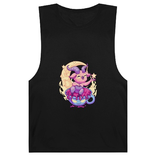 Pastel Goth Kawaii Baphomet Tea Barnard Tanks