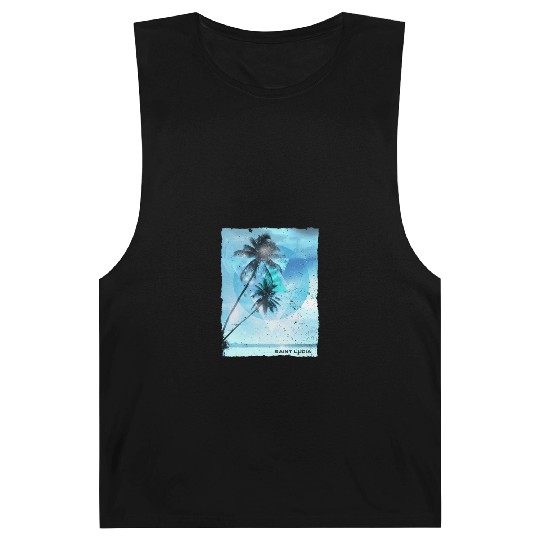 Artistic Saint Lucia Palm Tree Vacation Barnard Tanks