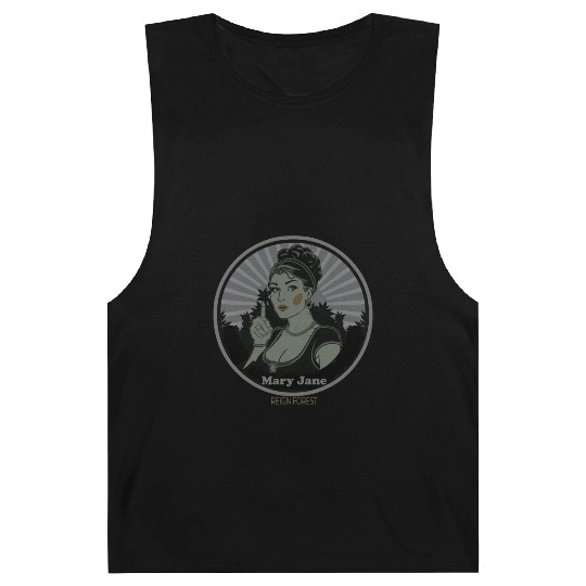 Mary Jane Lady Marijuana Funny Graphic Barnard Tanks