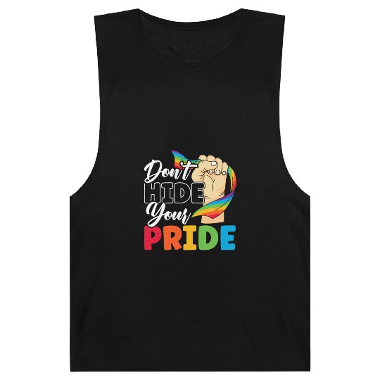 Don't Hide Your Pride Rainbow Month LGBTQ Gay Barnard Tanks