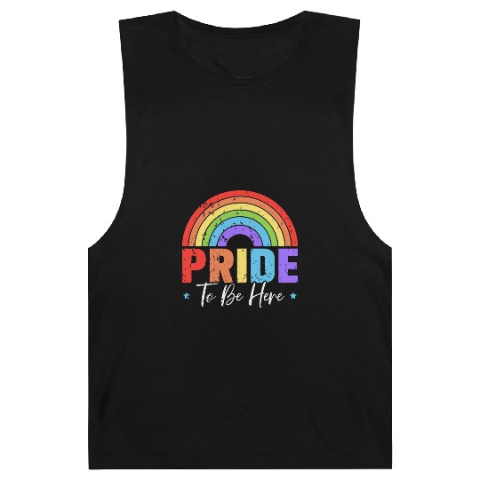 Pride To Be Here Rainbow Month LGBTQ Gay Pride Barnard Tanks