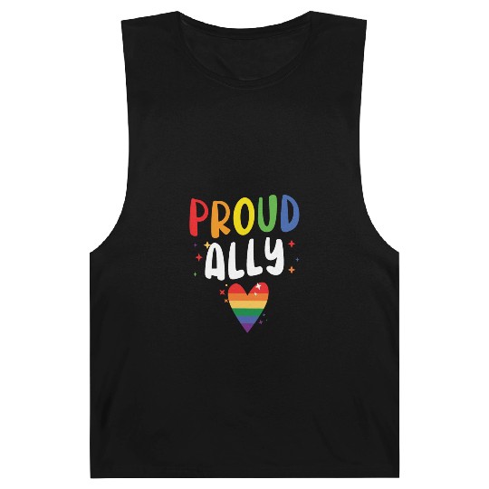 Proud Ally Gay Rights Rainbow Pride Month LGBTQ Barnard Tanks