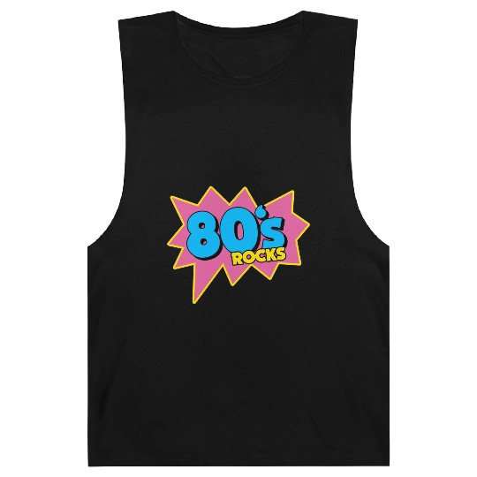 90s 80s Rocks Neon Rubic Cube Cassette Tape Barnard Tanks