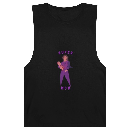 Violet Childish Super Mom Barnard Tanks Mother's Day Gif