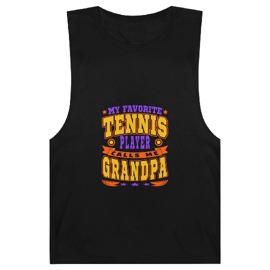 Calls Me Grandpa Funny Grandchildren Tennis Lover Barnard Tanks
