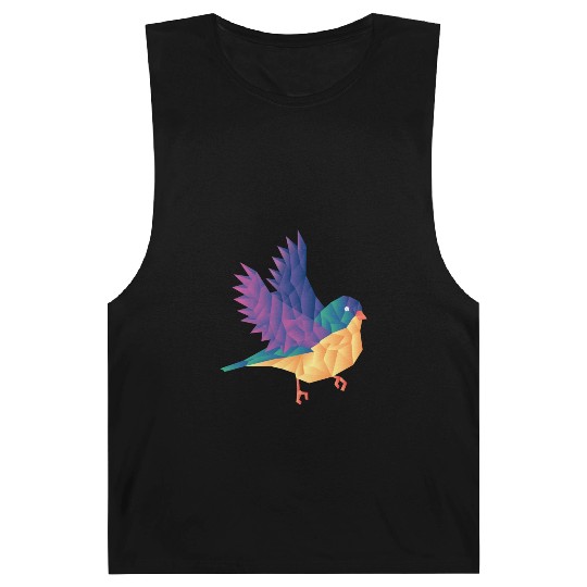 Polygon Shape Multi Colored Bird Pattern Nature Barnard Tanks