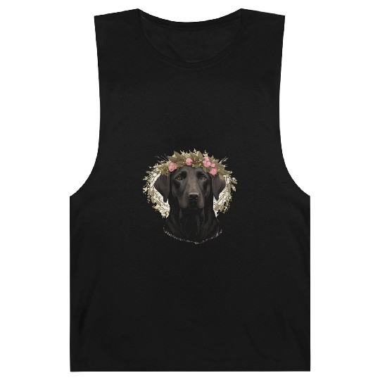Cute Labrador Retriever Flower Crown Dog Breed Flo Barnard Tanks