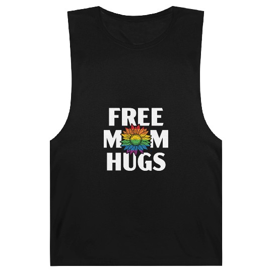 Free Mom Hugs Rainbow Pride Month LGBTQ Gay Pride Barnard Tanks