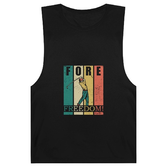 Fore Freedom Golf Sports Sporty Dad Golfer Barnard Tanks