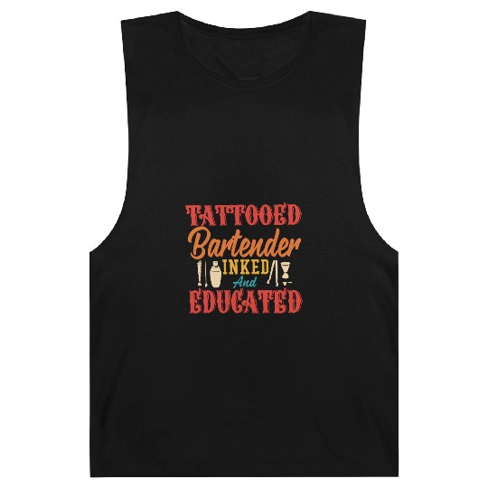 tattooed bartender inked and educated Barnard Tanks
