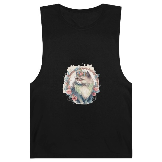 Cute Persian Cat Flower Crown Cats Pet Kitten Barnard Tanks