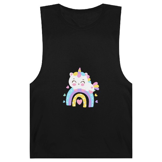Sweet Kawaii Rainbow Unicorn Cute Girl Gift Barnard Tanks