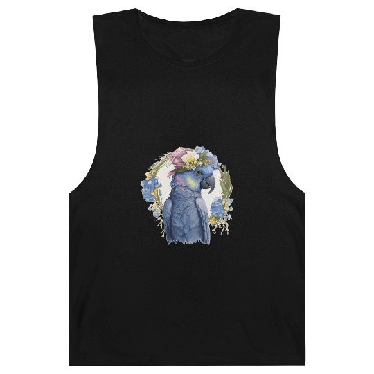 Cute Hyacinth Macaw Parrot Bird Flower Crown Pet B Barnard Tanks