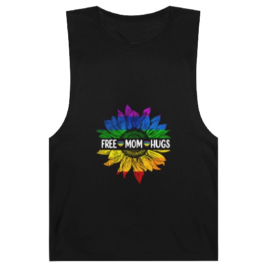 Rainbow Free Mom Hugs Gay Pride Lgbt Daisy Flower Barnard Tanks